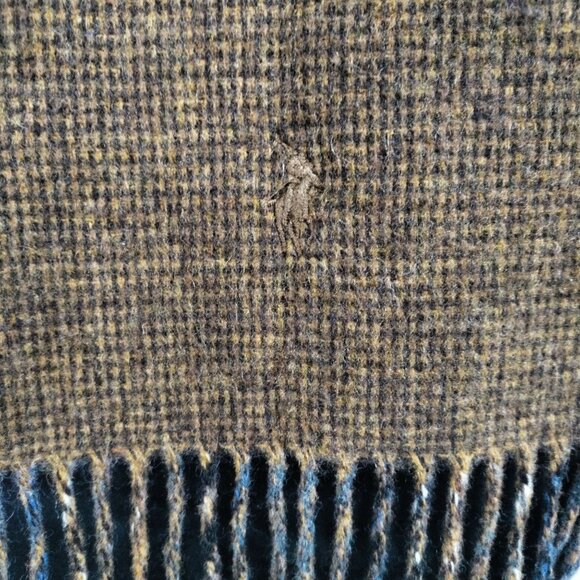 NWT POLO Ralph Lauren Plaid Preppy Scottish Embroidered Pony Wool Blend Scarf - Picture 8 of 13